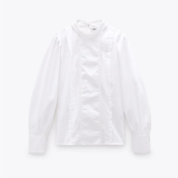 SCALLOPED POPLIN TOP - Picture 5 of 12